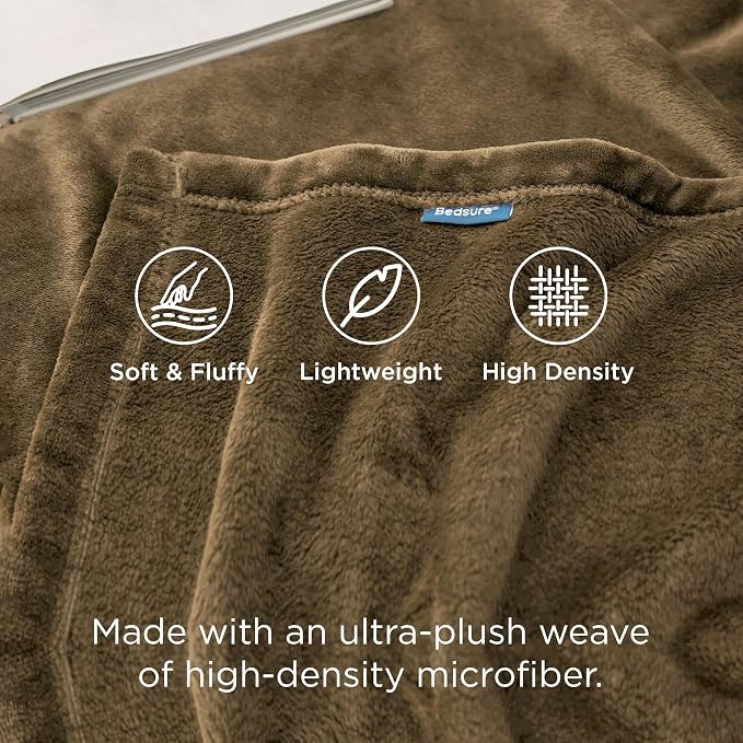 Bedsure GentleSoft Fleece Throw XL Blanket Camel - Image 3