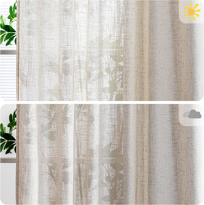 MYSKY HOME Linen Sliding Glass Door Curtains - Image 3