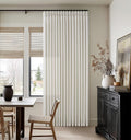 94 Inch Linen Semi Sheer Pinch Pleat Boho Curtains Natural 50 Inch Wide | by Twodrapes