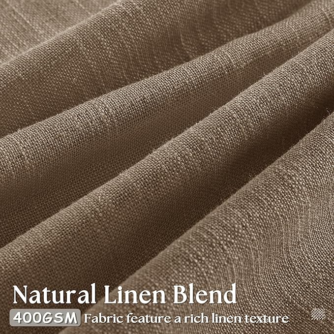 Pinch Pleat 105 Inch Light Filtering Linen Curtains Dutch Cocoa 2 Panels | Semi - Image 2