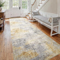 4x12 Washable Kitchen Runner Rug: Modern Abstract Wide Runners by Ksrau