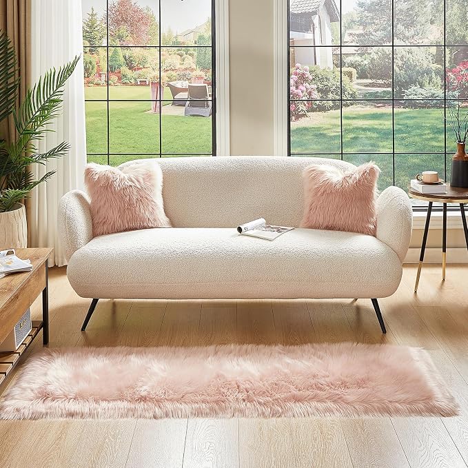 AMTOVO Faux Fur Rug, 2 x 6 ft Runner Area Rugs - Image 4