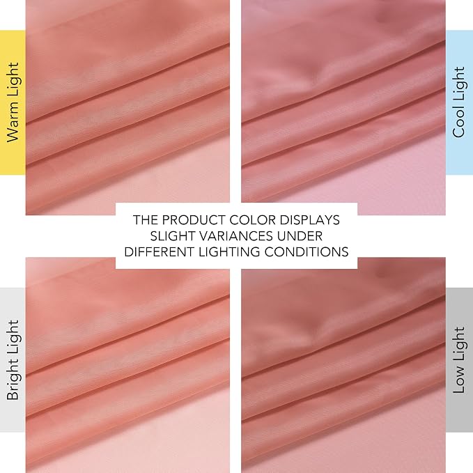 NICETOWN Coral Pink Sheer Window Curtains - Image 7