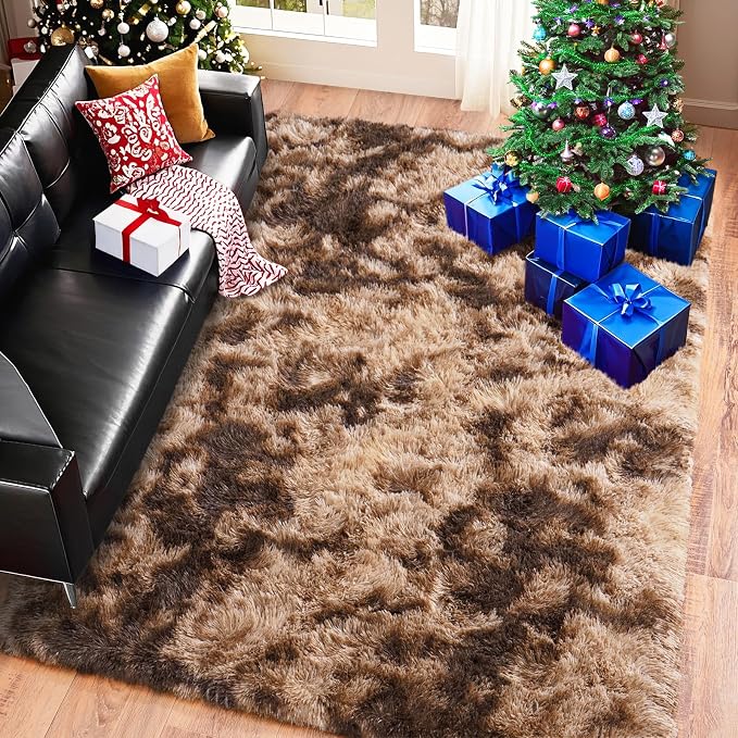 Pionblank Super Fluffy Brown Rug - Image 5