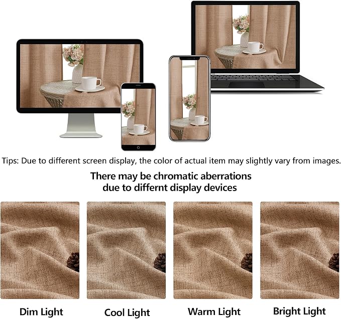 OWENIE Terracotta Valances for Windows 1 Pcs, Light Filtering Textured - Image 9