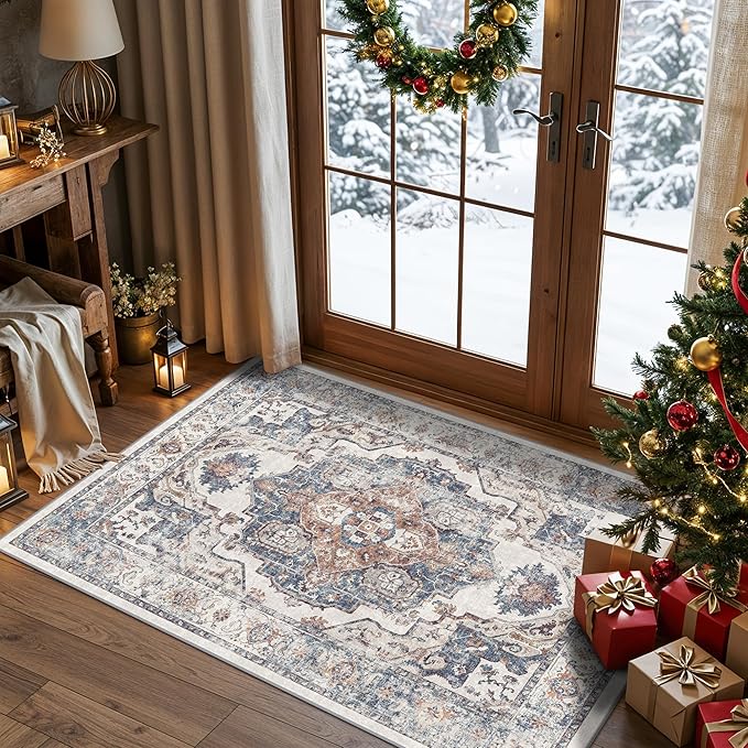 Washable 3x4 Entryway Area Rugs: Farmhouse Non-Slip kitchen Sink Floor Mats by HYHAOYUNLAI