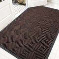 OLANLY Front Door Mat Outside Entrance 59x34, Heavy Duty Sturdy Natural Rubber by OLANLY