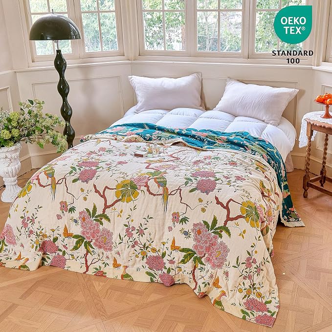 MSGKV The Boho Layer: 50"x60" Cotton Throw Blanket – Lightweight & Reversible - Image 7