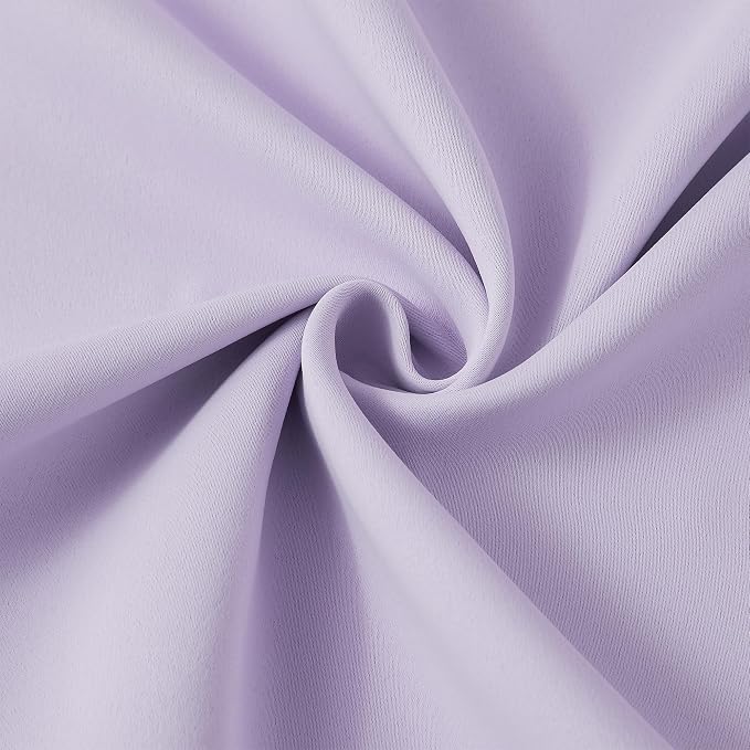 Pinch Pleated Lavender Blackout Curtains Short 2 Panels Set 45 Inch Length - Image 7