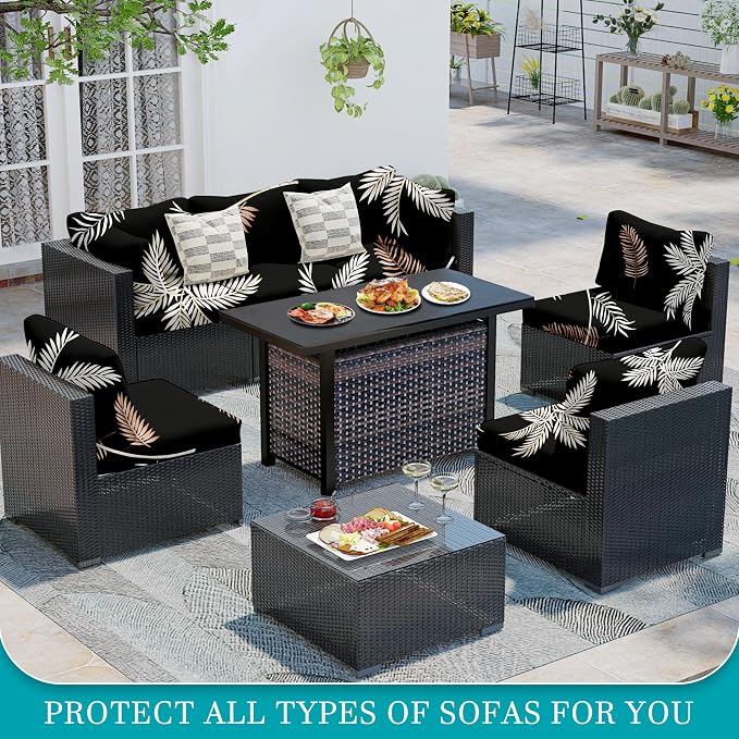 12Pcs Stretch Patio Cushion Covers, Outdoor Couch Covers Replacement, Outdoor - Image 4
