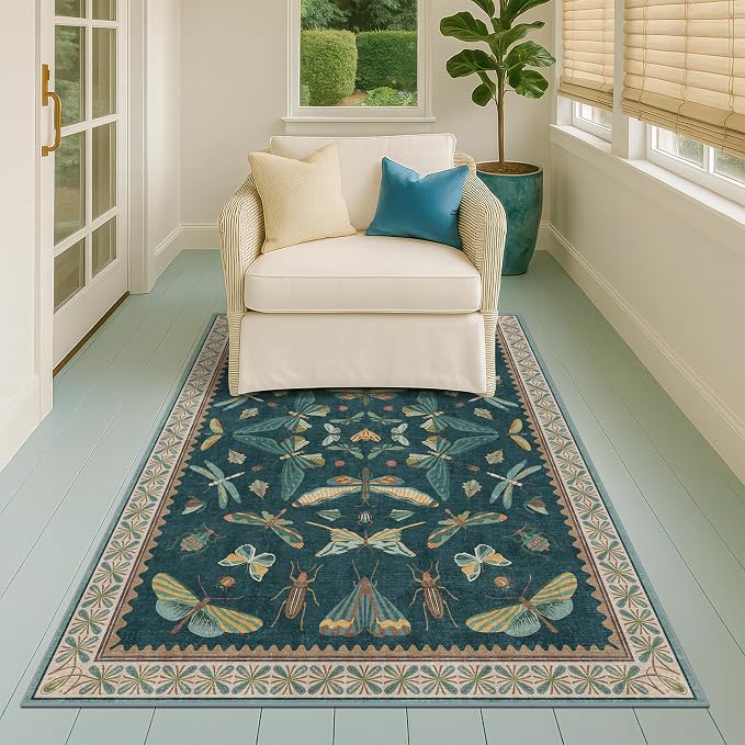 Dark Teal 4x6 Area Rugs for Door Mat Entrance - Image 6