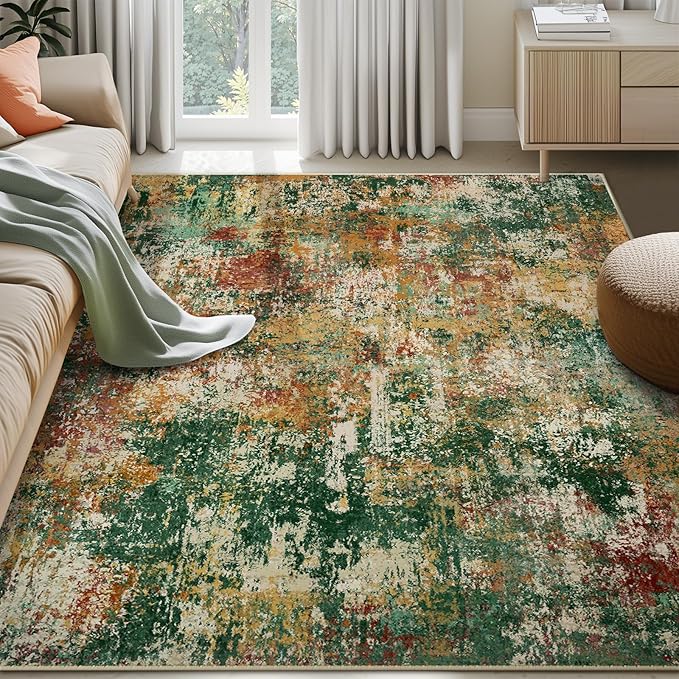 Washable Area Rugs 7'x9' Non-Slip Modern Abstract Soft - Image 3