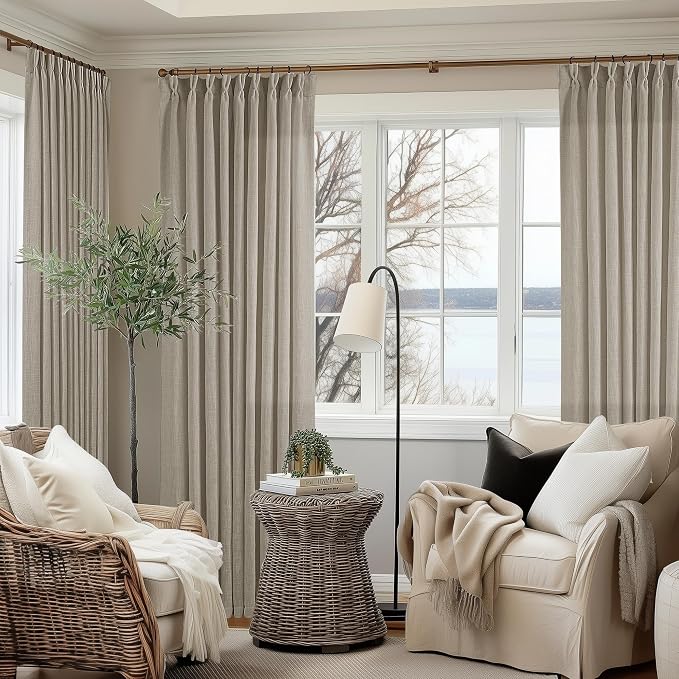 Extra Wide Curtains 84 Inches Long 60 Inch Width Burlywood Birch | Pinch by Twodrapes