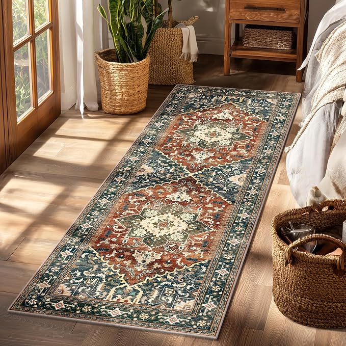 Yamaziot Washable Runner Rug, 2x6 Non-Slip Boho Vintage Hallway Rug Runner by Yamaziot