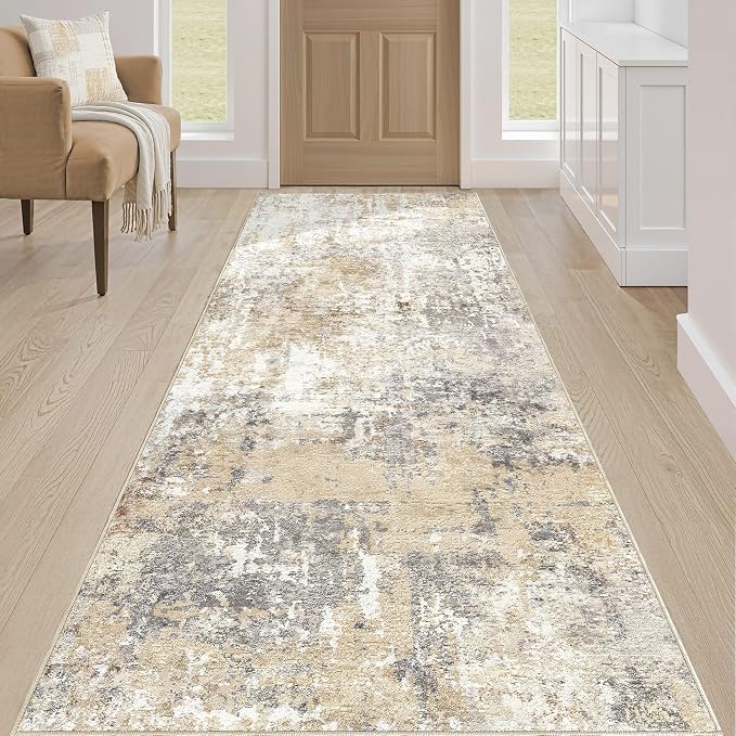 LOONGRUG Runner Rug 2x10 Washable Non-Slip Kitchen Neutral Modern Rug | - Image 4