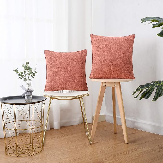 HPUK Linen Throw Pillow Covers Pack of 2, 18x18 Inch Accent Cushion Covers - Image 8