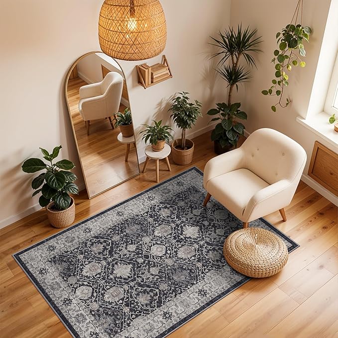 Washable 3x4 Entryway Area Rugs: Ultra Soft Low Pile Carpet - Image 2