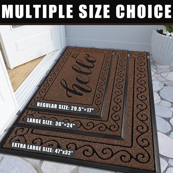 Yimobra Welcome Mats for Front Door 29.5x17, Heavy Duty Waterproof Outdoor Door - Image 5