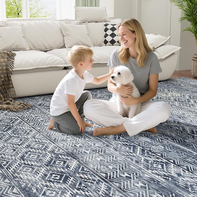 9x12 Area Rugs Washable Rug: Anti-Skid Abstract Modern Living Room Rug Soft - Image 4