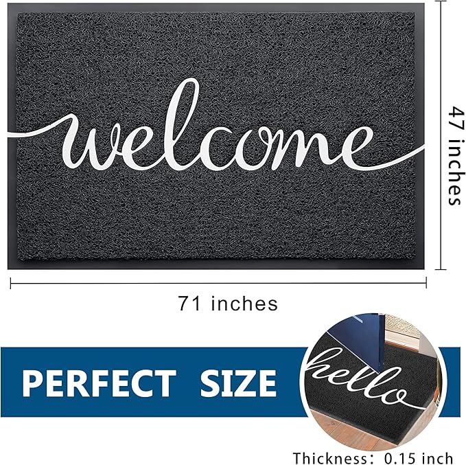 EARTHALL Funny Welcome Mats Outside/Inside 71"x47", Front Door Mat Outdoor - Image 2