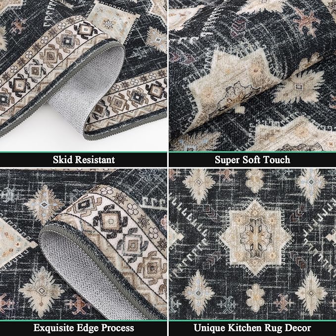 HEBE Boho Kitchen Rug Sets 3 Piece - Image 3