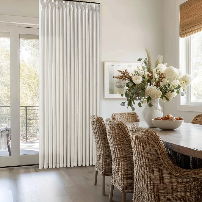 Extra Long Pleated Semi Sheer Flax Linen Curtains Cream Ivory 132 Inch Long | - Image 8