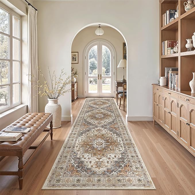 Madane Hallway Runner Rug 2'6''x10' Kitchen Runner, Non Slip Vintage Runners - Image 5