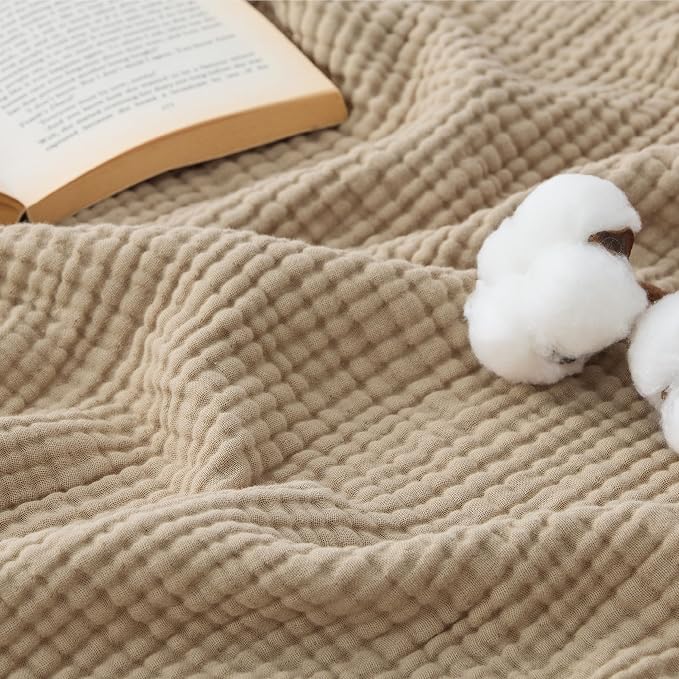 Bedsure 100% Cotton Muslin Blanket King Size by BEDSURE