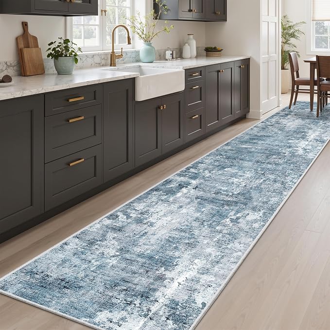 Runner Rug 2'x10' Abstract Washable Non-Slip Runner Rugs - Image 2