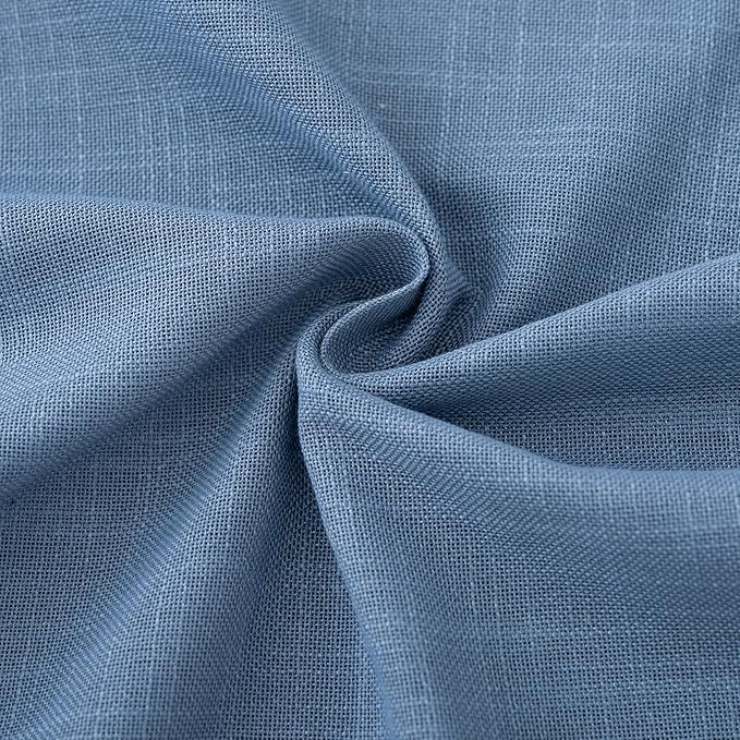 Denim Blue Curtains for Living Room Back Tab Modern Farmhouse Semi Sheer Blue - Image 7
