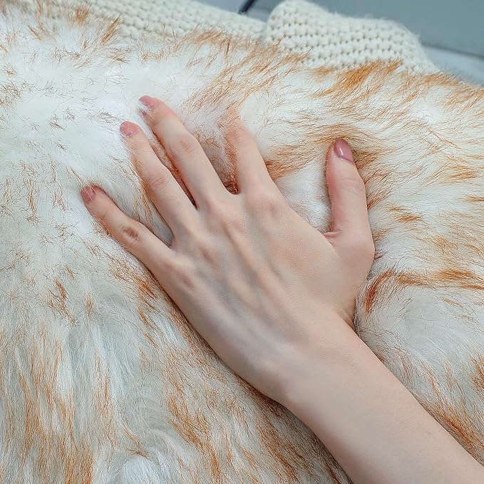 linmopm Faux Fur Rug Sheepskin Shag Fluffy Fuzzy 3x3 ft Rugs - Image 4