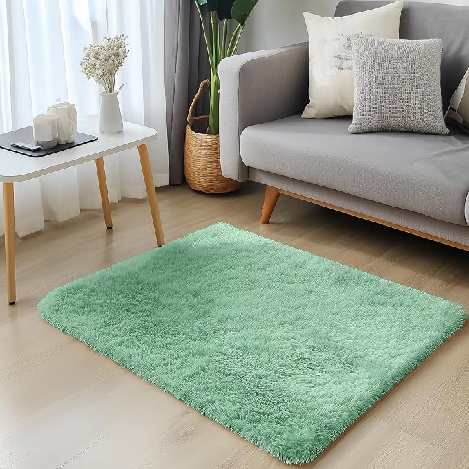 OLANLY 2x3 Machine Washable Small Bedside Rug, Soft Fluffy Shaggy Entryway - Image 3