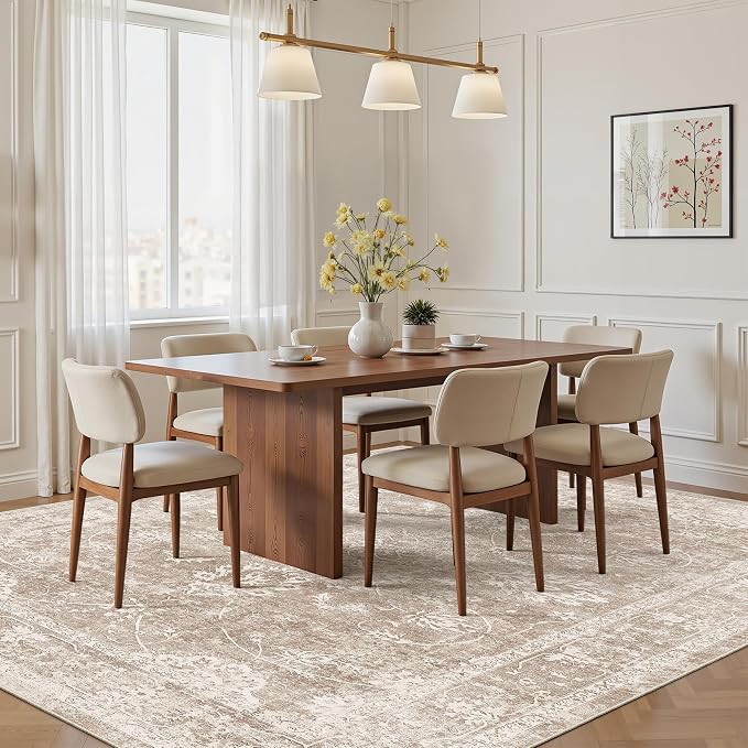 Madane Washable 6x9 Area Rugs for Living Room, Vintage Natural Rug - Image 3