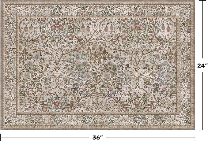 Moss Green Washable 2x3 Entry Rug - Image 2
