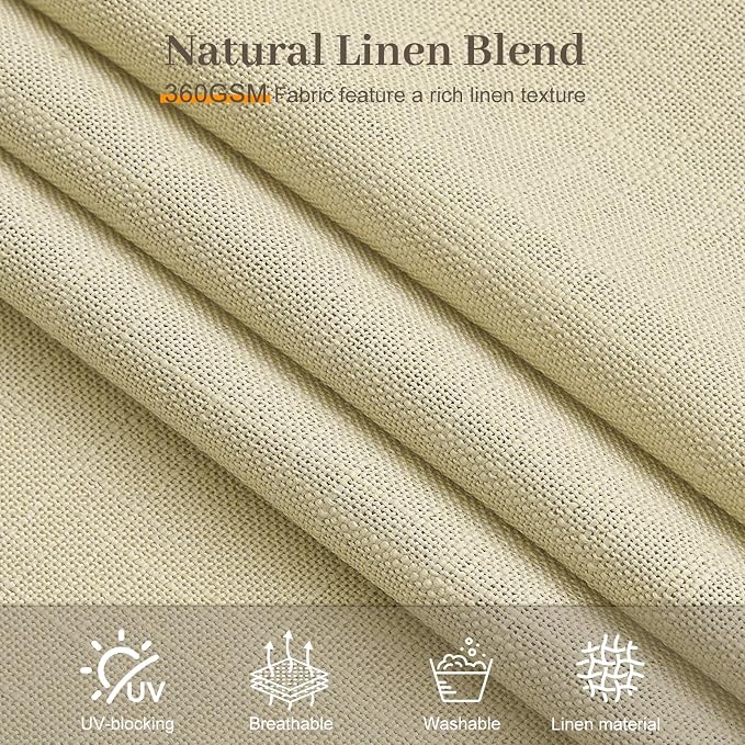 IVAPUPU 96 Inch Linen Curtains 2 Panel Set - Image 7