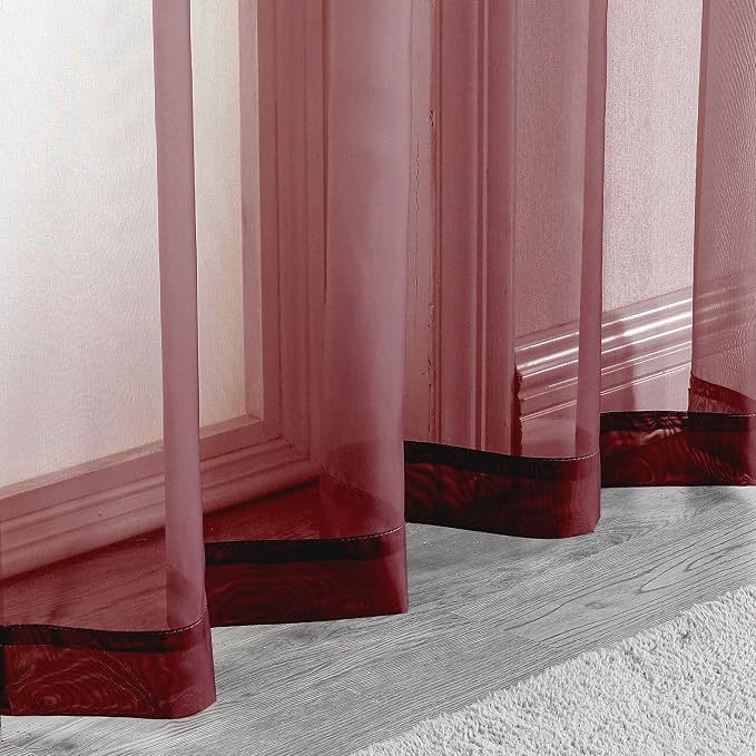 OWENIE Sheer Curtains, Sheer Curtains 63 inch Length 2 Panels Set, Rod Pocket - Image 8
