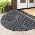 Smiry Half Circle Front Door Mat Outside Entrance, Heavy Duty Sturdy Natural by Smiry