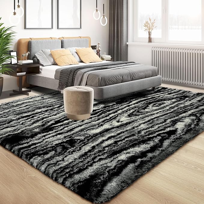 Tepook Soft Fluffy Rugs for Living Room, 5x8 Shaggy Area Rug for Bedroom - Image 2