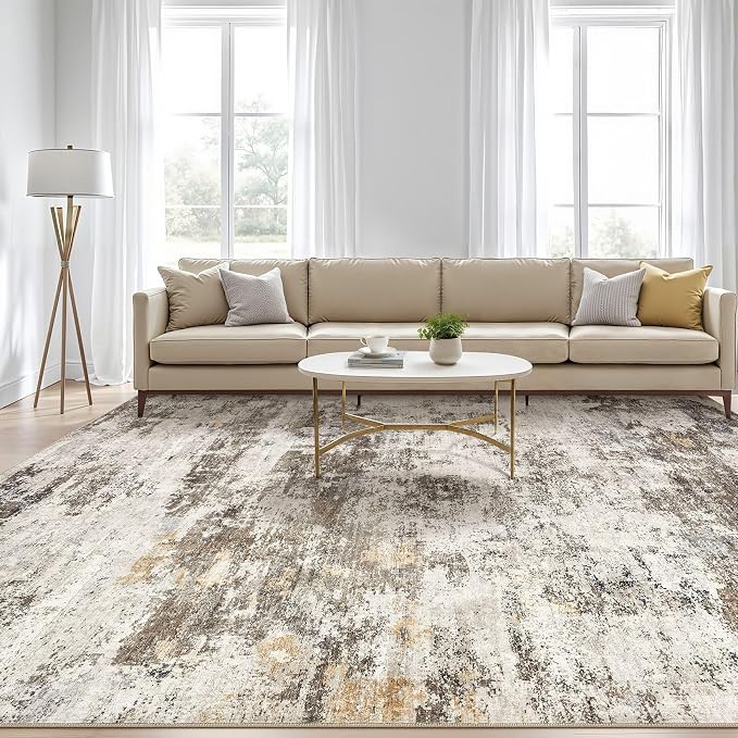 LOONGRUG 10x14 Area Rugs Washable Large Neutral Modern Living Room Rug | - Image 5