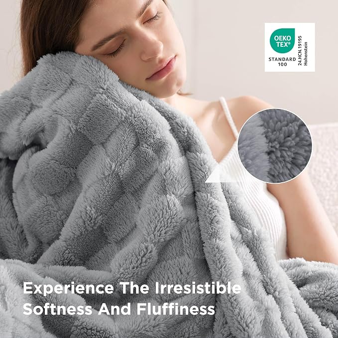 Bedsure GentleSoft Silver Grey Throw Blanket - Image 4