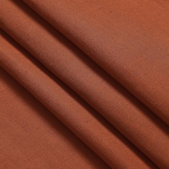 2 Panels Terracotta Linen Curtains 105 inches Long - Image 2