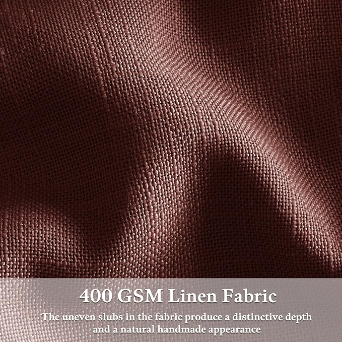 Linen Pleated Rust Brown Memory Trained Light Filtering Curtains 102 Inch | 102 - Image 5