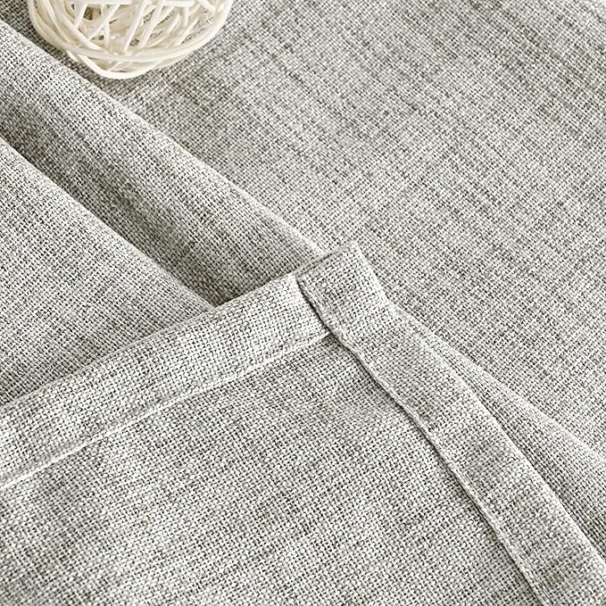YoungsTex Dark Grey Linen Curtains 84 Inch Length 2 Panels - Image 7