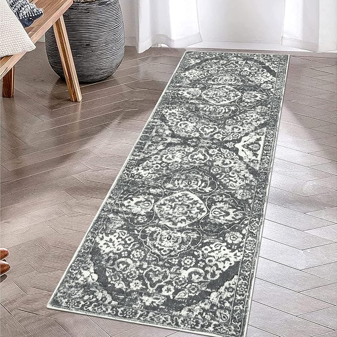 HEBE Hallway Runner Rug 2'x6' Washable Vintage Distressed Area Rugs Non Slip - Image 3