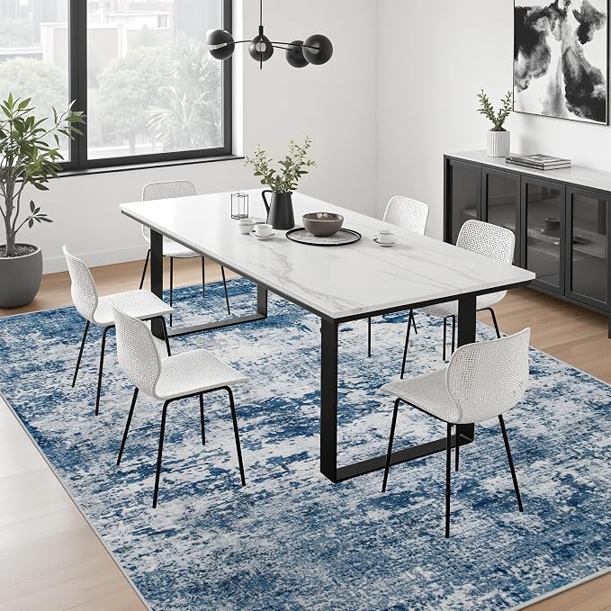 4x6 Area Rug Living Room Rug: Washable Modern Abstract Soft Thin Rug Indoor - Image 4