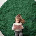 OLANLY Dark Green Round Rugs for Bedroom by OLANLY