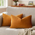 GIGIZAZA Cinnamon Orange Velvet Decorative Throw Pillow Covers by GIGIZAZAFocusingonhomedecoration