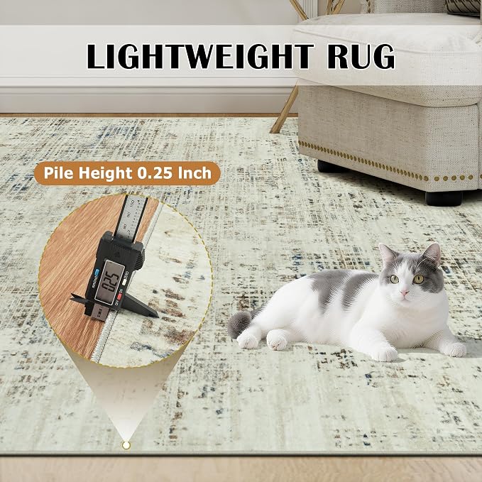 10x14 Area Rugs for Living Room Washable Rug: Anti-Skid Abstract Modern Living - Image 6