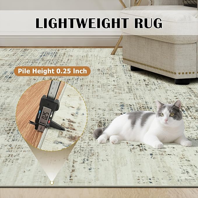 9x12 Area Rugs for Living Room Washable Rug: Anti-Skid Abstract Modern Living - Image 6