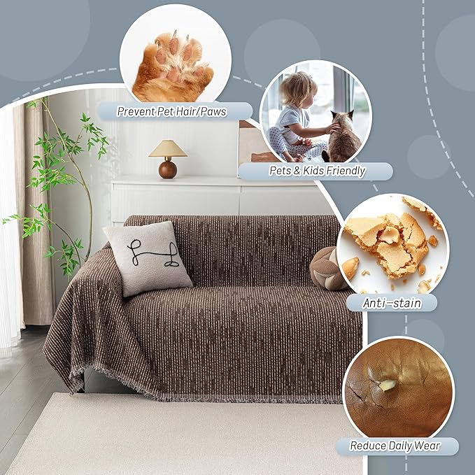 MYSKY HOME Couch Covers for 3 Cushion Couch Sofa, Sectional Couch Cover L Shape - Image 3